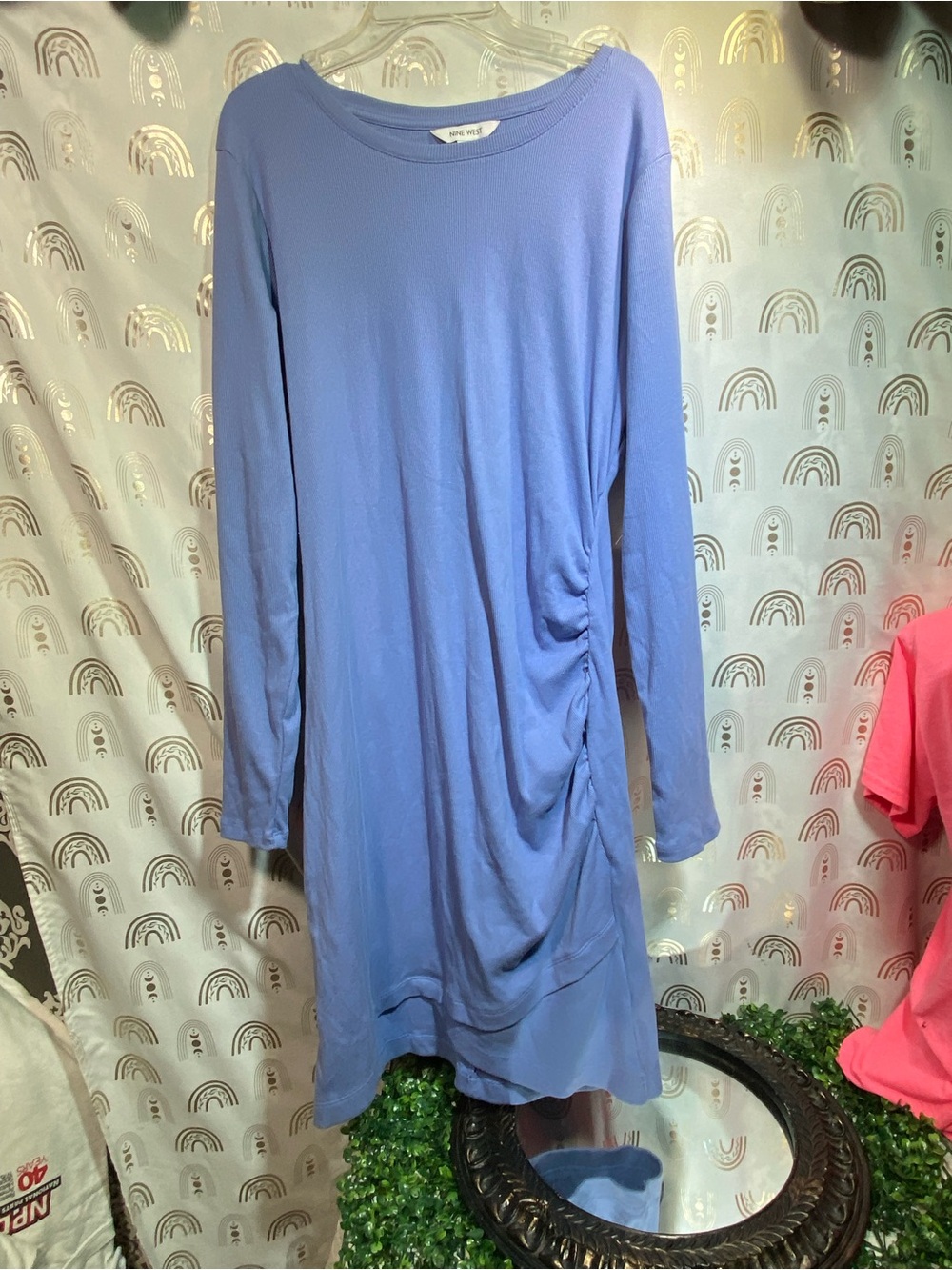 Nine West Lavender Long Sleeve Maxi Dress
